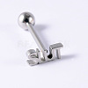 Word SLUT 304 Stainless Steel Straight Barbell 15 Gauge Piercing Tongue Rings for Women Men WG8A634-01-1