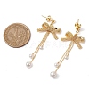 Brass Bowknot Dangle Stud Earrings EJEW-TA00402-2