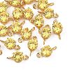 SHEGRACE Brass Pave Cubic Zirconia Flat Round Connector Charms XGRQ2O275-435C-G-1