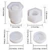 2 Sets 2 Styles Hexagonal Prisms & Flat Round Storage Box Bottle Container Silicone Molds DIY-SZ0002-41-2