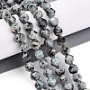 Dyed Natural Sesame Jasper Beads Strands G-T139-8mm-47J-1