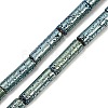 Electroplated Natural Lava Rock Beads Strands G-K388-03B-06-3