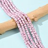 Handmade Flower Printed Porcelain Ceramic Beads Strands X-PORC-M005-6mm-03-5
