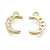 Brass Micro Pave Clear Cubic Zirconia Charms ZIRC-T015-001G-NF-3