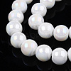 Electroplate Opaque Glass Beads Strands GLAA-T032-P6mm-AB02-4