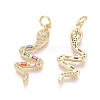 Brass Micro Pave Cubic Zirconia Pendants ZIRC-G152-29G-2