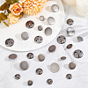 50Pcs 5 Styles 3-Hole Brass Buttons BUTT-OC0001-47B-5