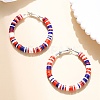 American Independence Day Handmade Polymer Clay Hoop Earrings PW-WGE29F5-01-4