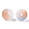 Frosted Baking Paint Crackle Glass Beads with Glitter Powder DGLA-T004-6mm-01B-2