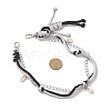 Polyester & Spandex Cord Rope Braided Human & Natural Cowrie Shell Charm Iron Chain Bag Decorative Chains AJEW-BA00173-02-4