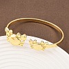 Marine Organism Brass Cuff Bangles for Women BJEW-D368-03C-G-1