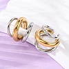 Triple C-Shaped 304 Stainless Steel Two Tone Cuff Earrings EJEW-A131-04A-GP-2