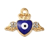 Alloy Enamel Rhinestone Glass Pendants X1-ENAM-U003-02G-02-1