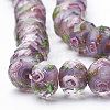 Handmade Gold Sand Lampwork Beads Strands LAMP-R141-8mm-08-2