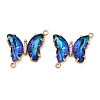 Brass Pave Faceted Glass Connector Charms X-FIND-Z020-04D-1