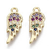 Brass Micro Cubic Zirconia Charms KK-N231-120-NF-1