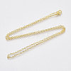 Brass Cable Chains Necklaces X-MAK-N029-01G-2