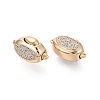 Brass Micro Pave Clear Cubic Zirconia Box Clasps KK-Q074-06G-1