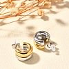 304 Stainless Steel Two Tone Stud Earrings EJEW-F355-05GP-05-5