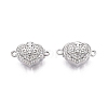 Brass Micro Pave Clear Cubic Zirconia Box Clasps KK-Q074-07P-1