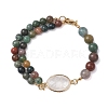 Round Natural Indian Agate Beaded Bracelets BJEW-JB10543-1