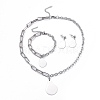 304 Stainless Steel Paperclip Chains & Cable Chain Jewelry Sets SJEW-K153-58P-1