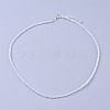Natural Rainbow Moonstone Beaded Necklaces NJEW-K114-A-A11-1