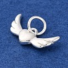 925 Sterling Silver Wing Heart Charms STER-A032-06S-2