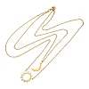 304 Stainless Steel Double Layered Sun Moon Pendant Necklaces NJEW-Z081-02G-3
