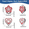 8Pcs 2 Style 304 Stainless Steel Snap on Bails STAS-UN0037-91-4