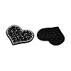 Heart Hotfix Glass Rhinestone with Cloth Patches PATC-T002-02B-2