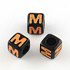 Cube with Letter Acrylic Beads MACR-D293-2
