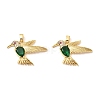 Brass Micro Pave Cubic Zirconia Pendants KK-G533-06G-01-1