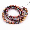 Electroplated Natural Lava Rock Beads Strands G-T114-71A-2