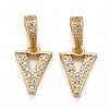 Brass Micro Pave Cubic Zirconia Pendants ZIRC-Z010-01V-1