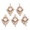 Brass Micro Pave Cubic Zirconia Links Connectors KK-R111-014-B01-1