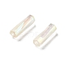 10G Ceylon Glass Twist Bugle Beads SEED-L012-01A-4