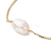 Oval Natural Pearl Beaded Slider Bracelet BJEW-JB09315-02-4