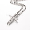 Tarnish Resistant 304 Stainless Steel Rolo Chain Cross Pendant Necklaces NJEW-JN01287-4