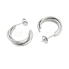 304 Stainless Steel Twist C-Shaped Stud Earrings for Women EJEW-C096-40P-2