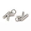 Brass Micro Pave Grade AAA Cubic Zirconia Charms ZIRC-P067-11P-K-NR-3