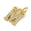 Initial Letter Brass with Cubic Zirconia Charms KK-Q814-26M-G-2