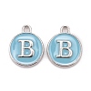 Platinum Plated Alloy Enamel Charms X-ENAM-S118-04B-P-1