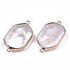 Natural Rose Quartz Links Connectors G-T131-48G-06-3
