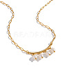 Natural Freshwater Pearl Rice Tassel 304 Stainless Steel Paperclip Chain Necklace for Women AR2544-5