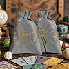 Rectangle Gold Stamping Velvet Tarot Storage Drawstring Bags for Divination ABAG-WH20001-25B-7