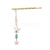Starfish Synthetic Turquoise & Glass Beads Hair Bobby Pin PHAR-JH00108-4