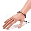 2Pcs 2 Style Natural Howlite & Golden Sheen Obsidian & Mixed Stone Round Braided Bead Bracelets Set for Women BJEW-JB08385-6