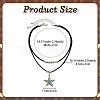 1 Set Alloy Pave Synthetic Turquoise Pendant Double Layer Cord Necklaces NJEW-CL0001-09B-2