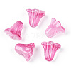 Spray Painted Transparent Glass Beads GLAA-D006-20F-1